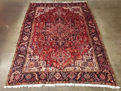 Hand-Knotted Persian Heriz Rug - 8’7”x11’