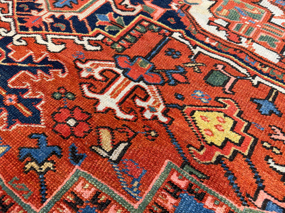 Hand-Knotted Persian Heriz Serapi Rug - 8’1”x10’5”