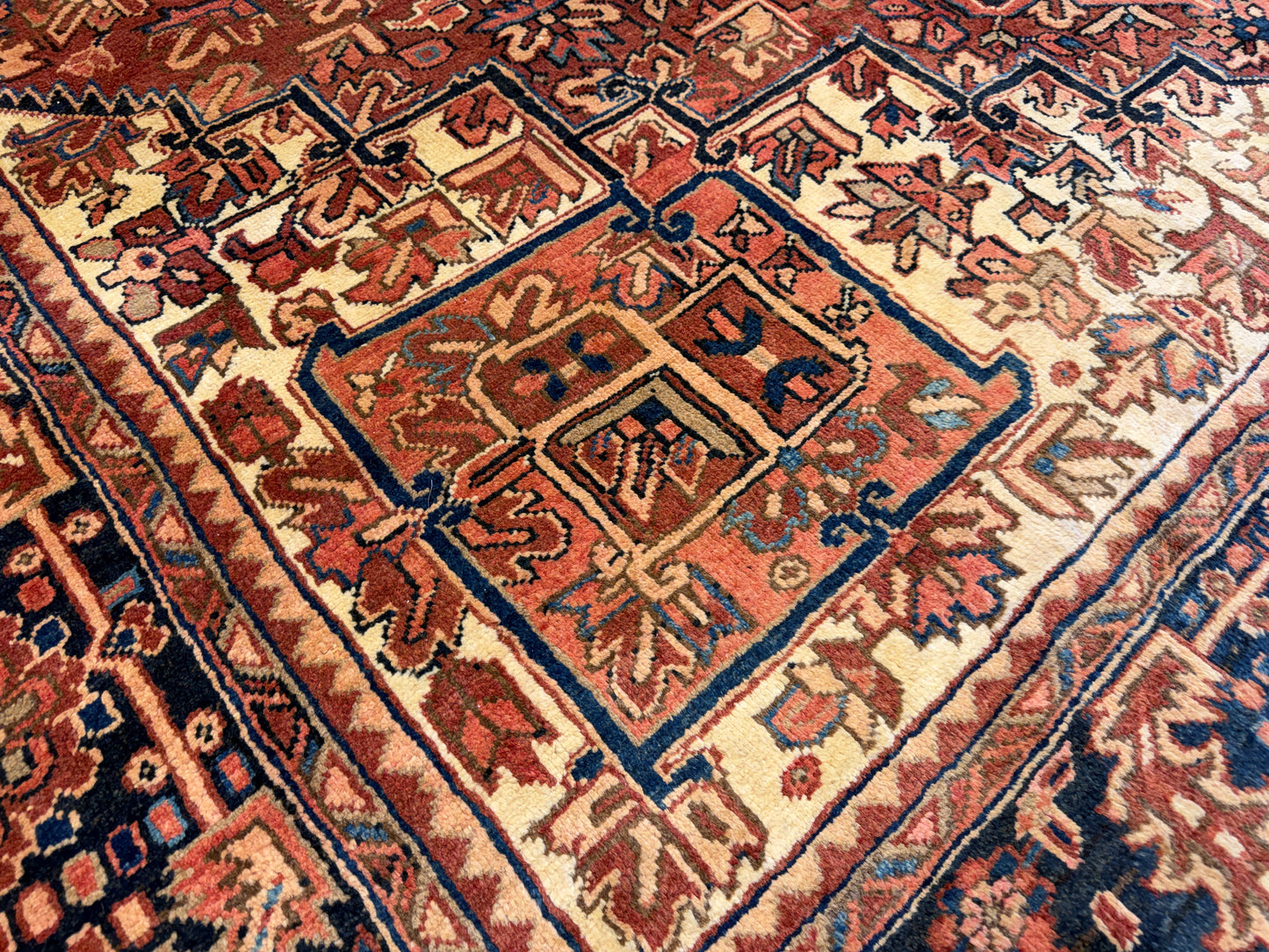 9’4”x12’4” Hand-Knotted Persian Heriz Ahar Area Rug