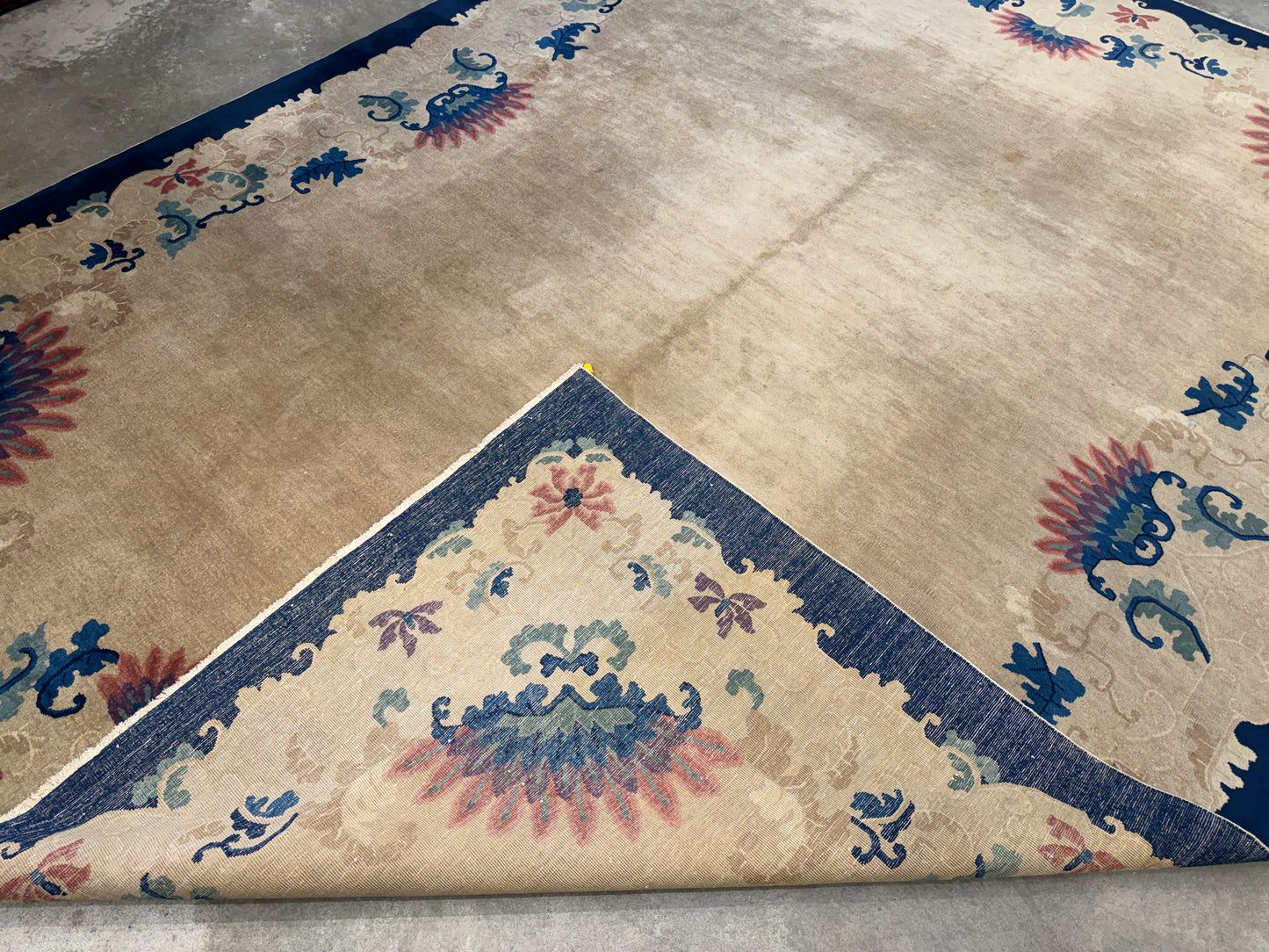 10’1”x13’8” Antique Hand-Knotted Chinese Art Deco Nichols Area Rug