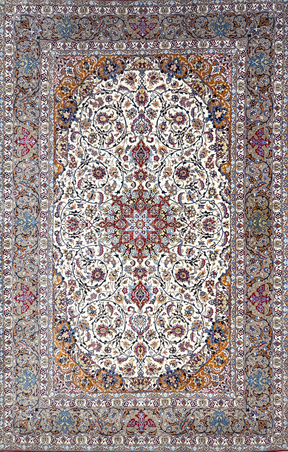 Hand-Knotted Persian Isfahan Rug - 6’11”x9’10”