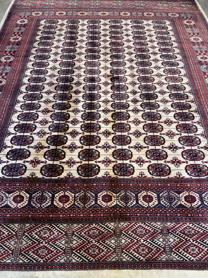 8’2”x10’2” Hand-Knotted Wool Bokhara Area Rug