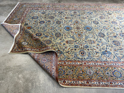 Hand-Knotted Persian Kashan Rug - 9’9”x13’8”