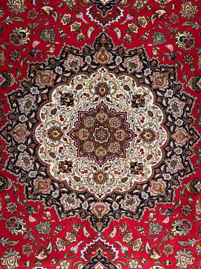 Hand-Knotted 60 Raj Persian Tabriz Rug - 9’9”x13’3”