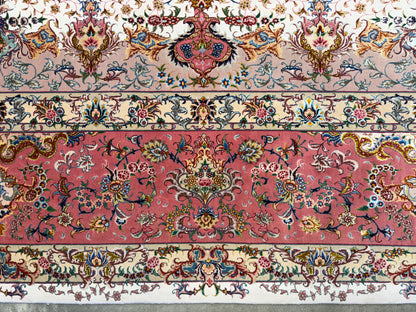 9’11”x13’6” Hand-Knotted 70 Raj Persian Tabriz Rug - Signed Aghajani