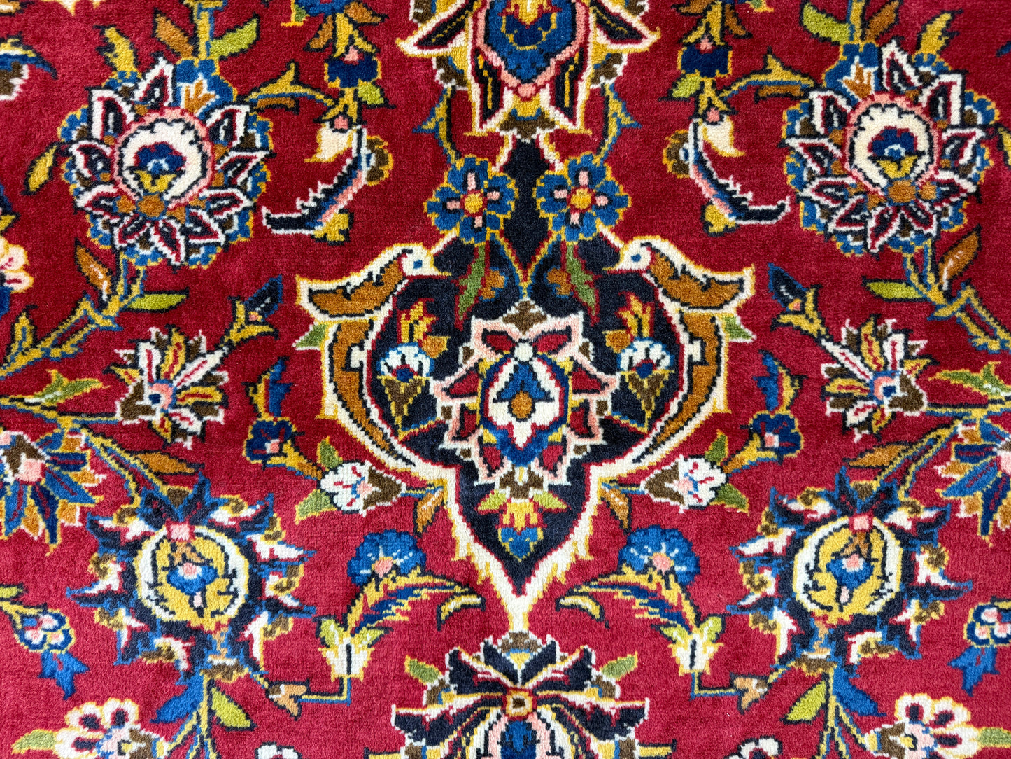 11’4”x16’2” Hand-Knotted Very Fine Kork Wool Persian Kashan Signed Area Rug Handmade