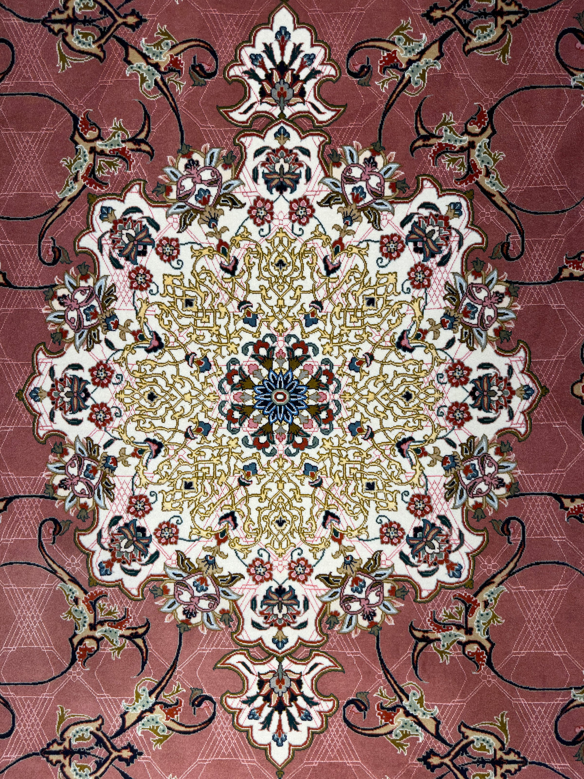 Hand-Knotted 60 Raj Persian Tabriz Rug - 6'8"x10'4"