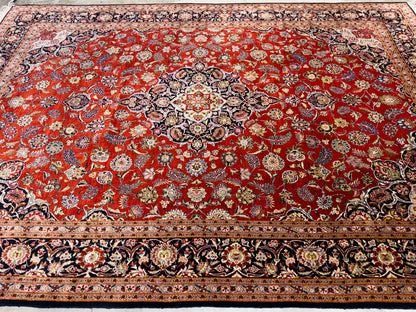 Hand-Knotted 100% Silk Persian Kashan Rug - 6'10"x9'9"