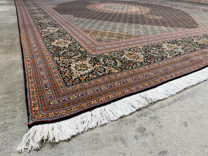 Hand-Knotted Persian Tabriz Mahi Rug - 9’9”x13’4”