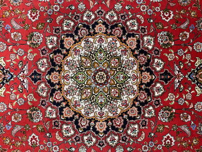 Hand-Knotted 60 Raj Persian Tabriz Rug - 6'7"x9'10"