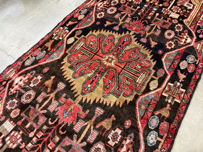 Hand-Knotted Persian Nahavand Rug - 4’10”x10’11”