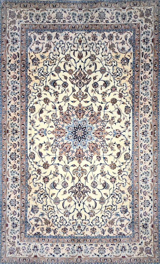 Hand-Knotted 6 La Persian Nain Rug - 5’3”x8’8”