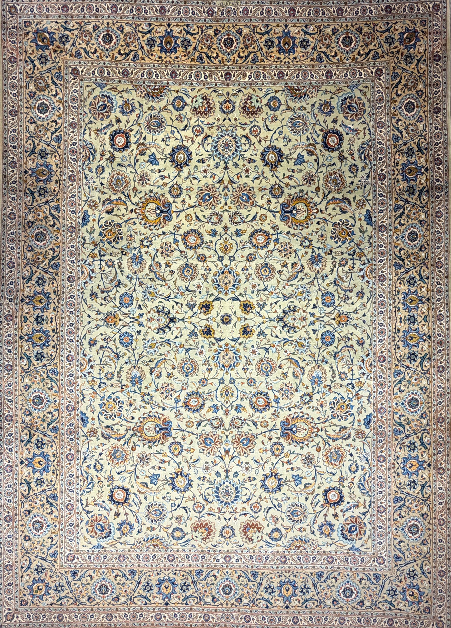 Hand-Knotted Persian Kashan Rug - Signed - 10’5”x13’10”