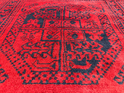 10’x14’ Hand-Knotted Wool Afghan Khalmohammadi Rug 10x14 Red All-Over Handmade Carpet