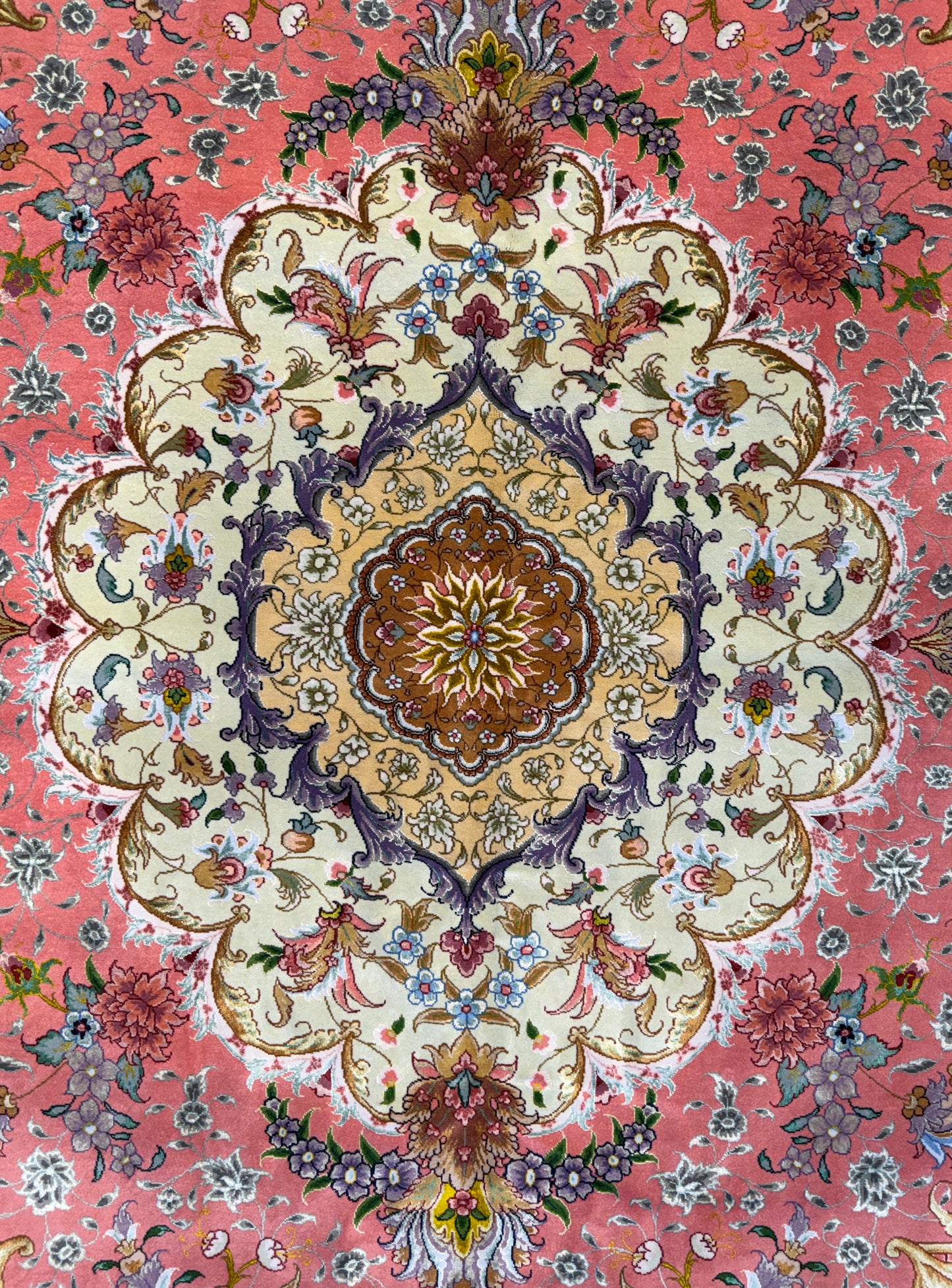 11’4”x16’2” Very Fine Hand-Knotted Persian Tabriz 80 Raj Signed Area Rug