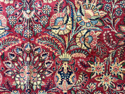 9’11”x13’6” Antique Hand-Knotted Fine Kork Wool Persian Sarouk Area Rug Handmade