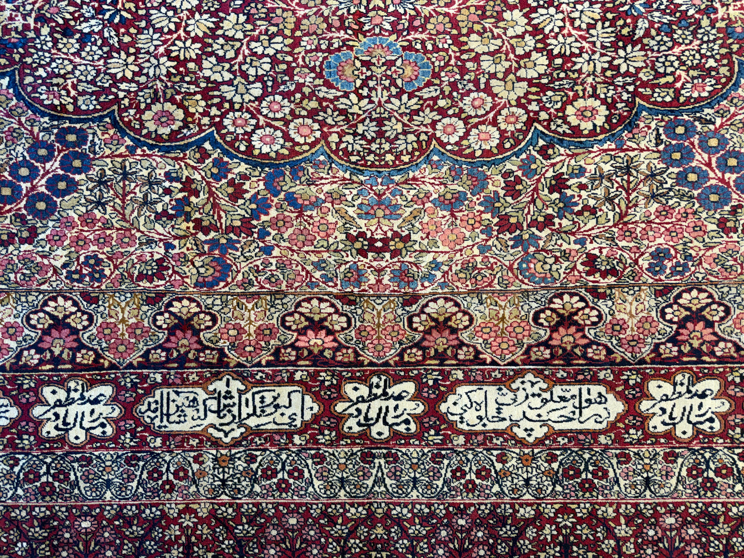 12’11”x21’7” Very Fine Collector Antique Hand-Knotted Signed Persian Kerman Area Rug