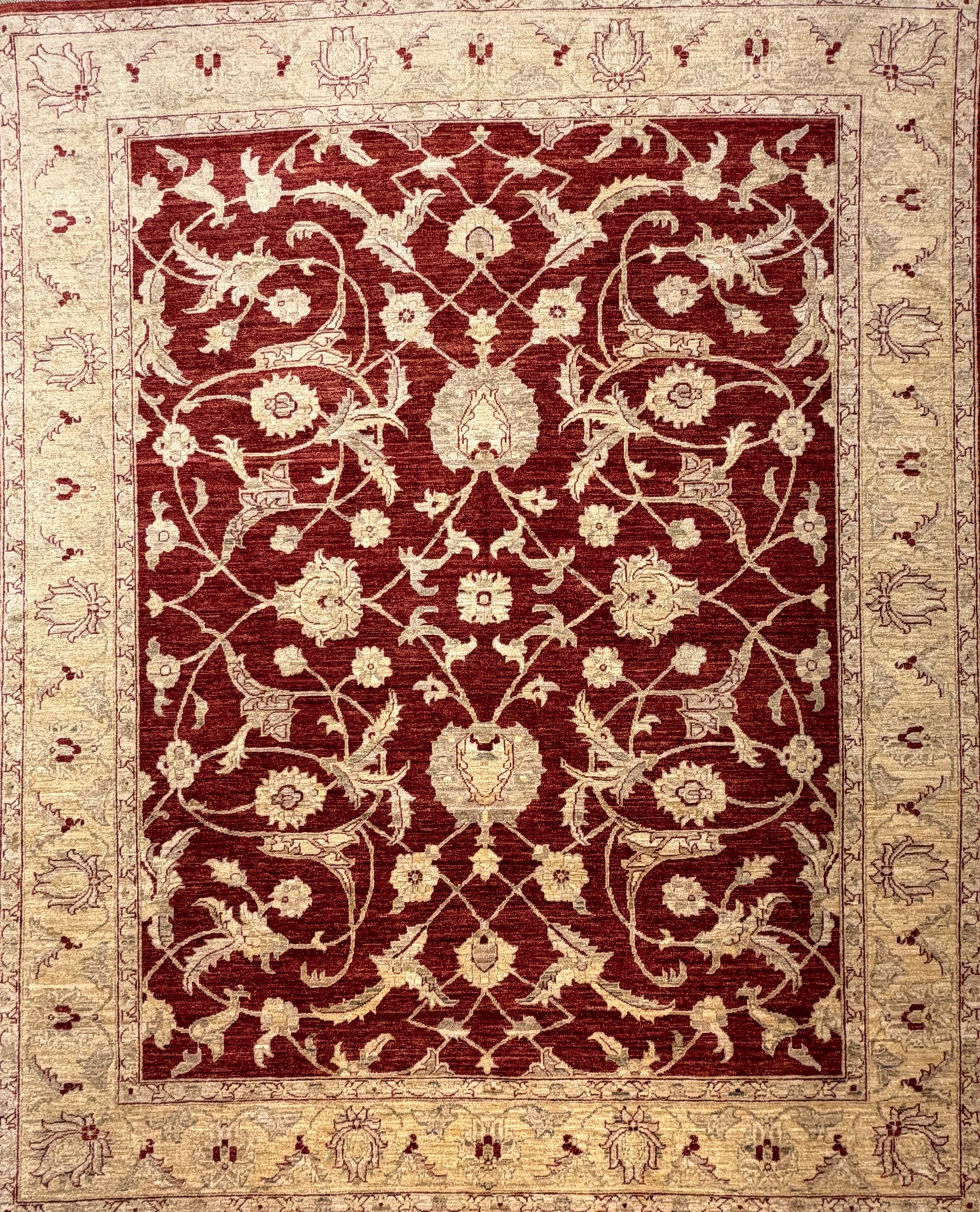 Hand-Knotted Peshawar Rug - 8’x10’