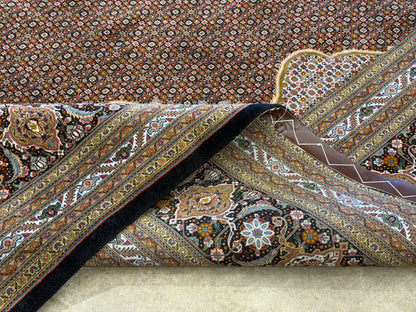 9’8”x12’10” Fine Hand-Knotted Persian Tabriz Mahi Area Rug