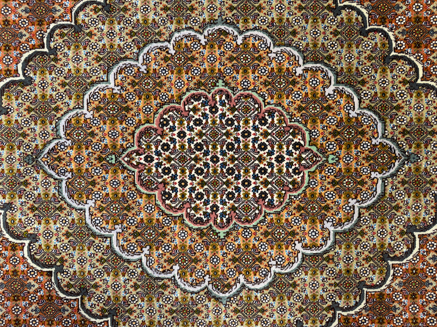 Hand-Knotted Persian Tabriz Mahi Rug - 9’11”x13’2”