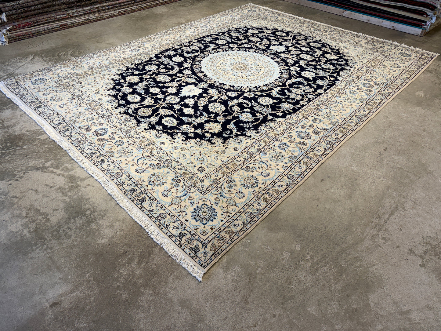 Hand-Knotted Persian Nain Rug - 10’x13’1”