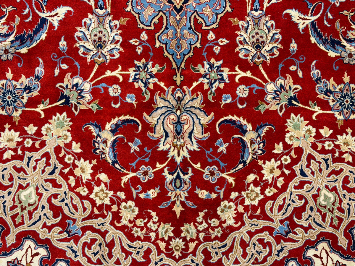 Antique Hand-Knotted Persian Isfahan Rug - Signed Zolfaghari - 8’10”x12’4”