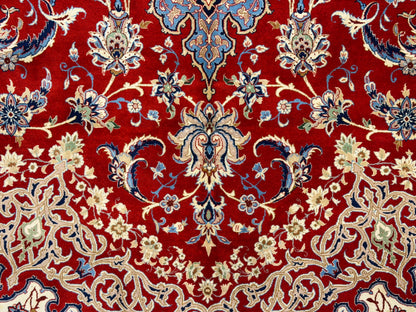 Antique Hand-Knotted Persian Isfahan Rug - Signed Zolfaghari - 8’10”x12’4”