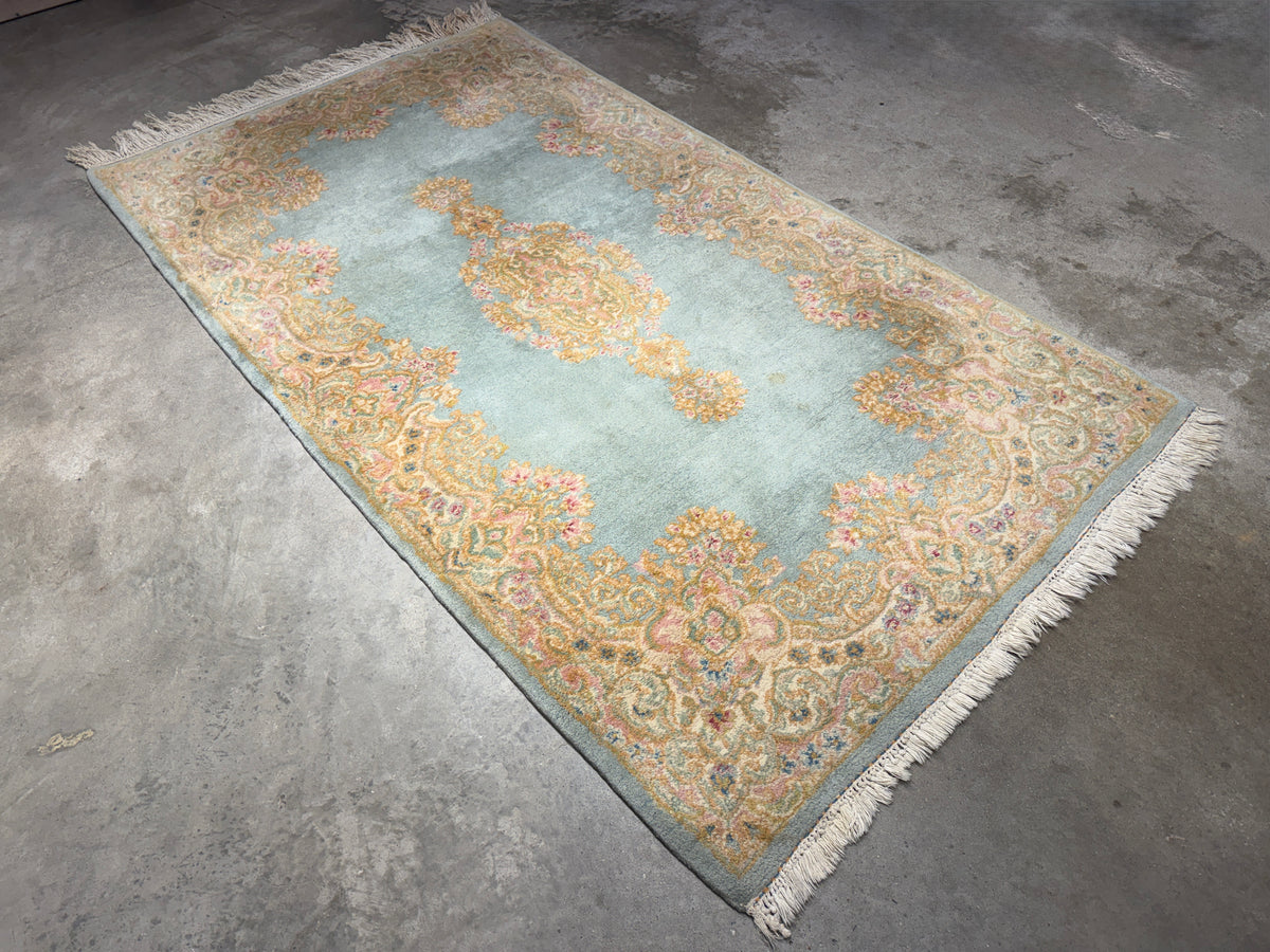Antique Hand-Knotted Persian Kerman Rug - 3’11”x7’