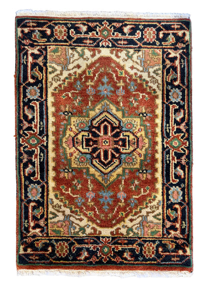 Hand-Knotted IndoHeriz Rug - 2’x3’