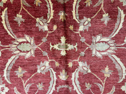 10’9”x14’6” Hand-Knotted Wool Agra Rug Handmade All-over Area Carpet