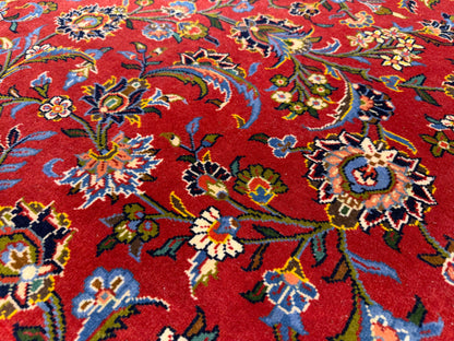 9’11”x13’ Hand-Knotted Signed Persian Kashan Area Rug