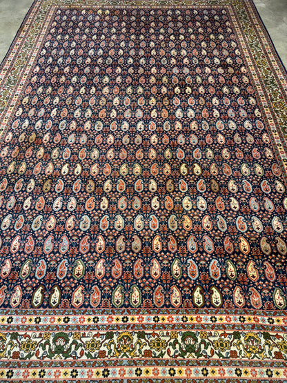 7’10”x11’7” Hand-Knotted Wool Persian Malayer Paisley Area Rug