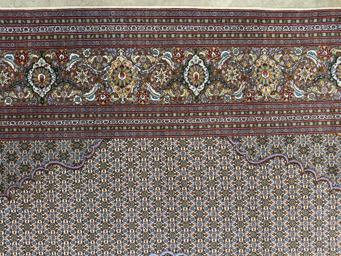 10’x13’2” Very Fine Hand-Knotted Persian Tabriz Mahi Area Rug