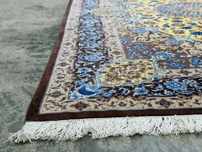 Hand-Knotted Silk Persian Qum Rug - Signed Ahmadi - 3’3”x4’10”