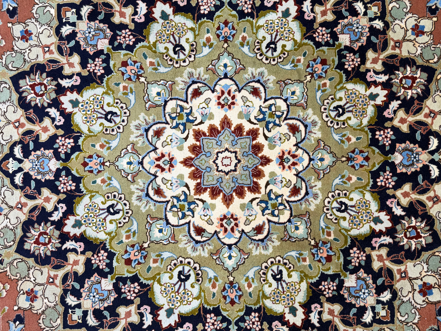Hand-Knotted 60 Raj Persian Tabriz Rug - 9’9”x13’