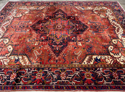 Hand-Knotted Persian Heriz Rug - 9’3”x12’2”