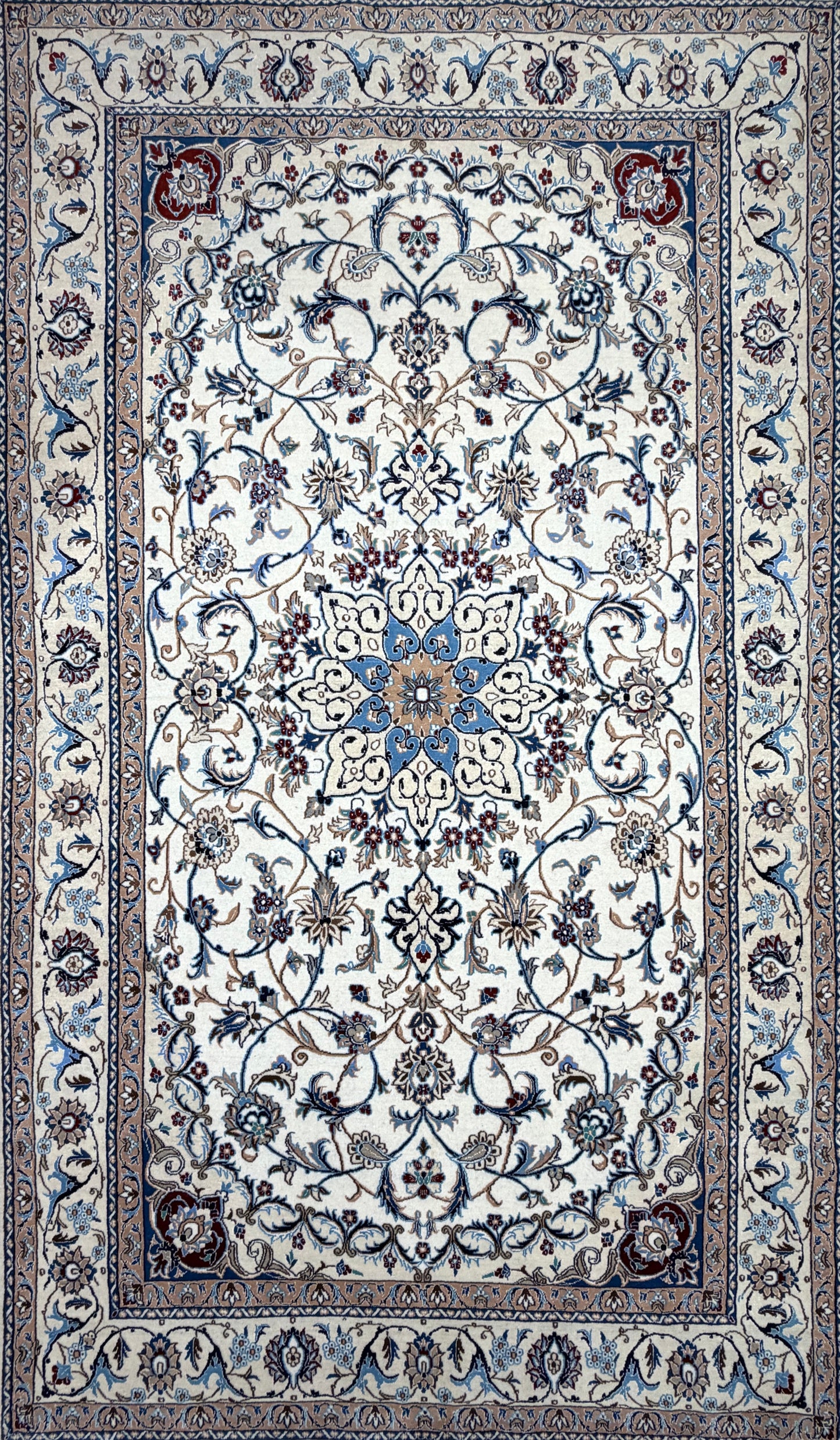 Hand-Knotted 6 La Persian Nain Rug - 5’5”x9’1”