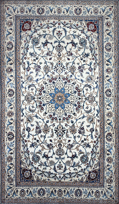 Hand-Knotted 6 La Persian Nain Rug - 5’5”x9’1”