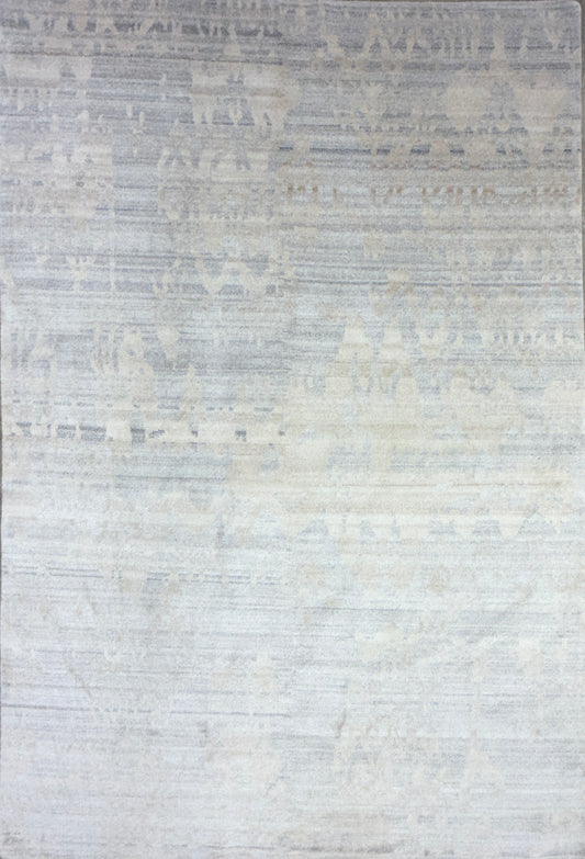 6'x8'11" Hand-Knotted Wool Modern Oriental Rug - 6x8 Handmade Carpet