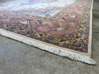 Hand-Knotted 60 Raj Persian Tabriz Rug - 10’x13’1”