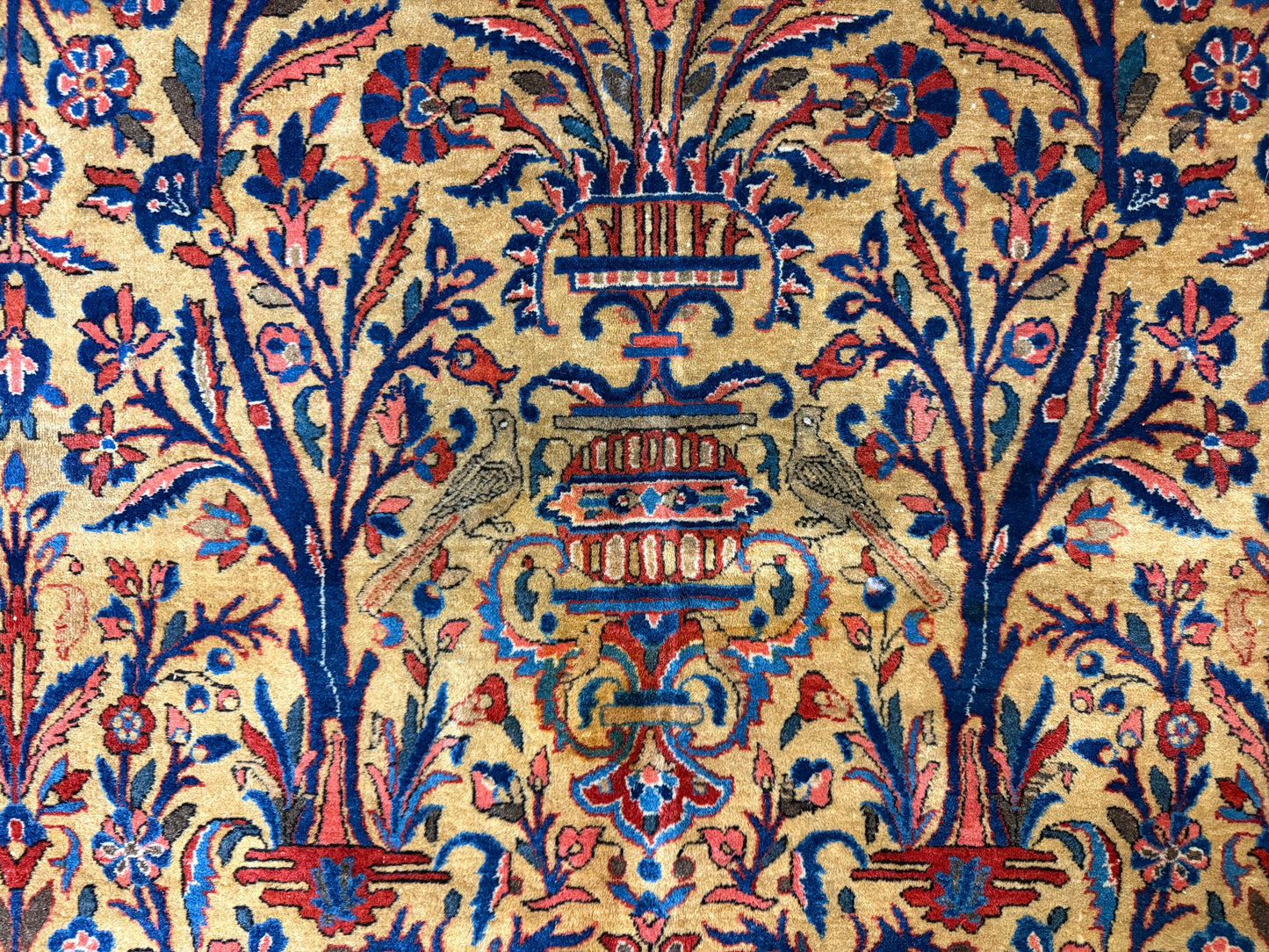 Antique Hand-Knotted Persian Kashan Rug - 8'8"x11'9"