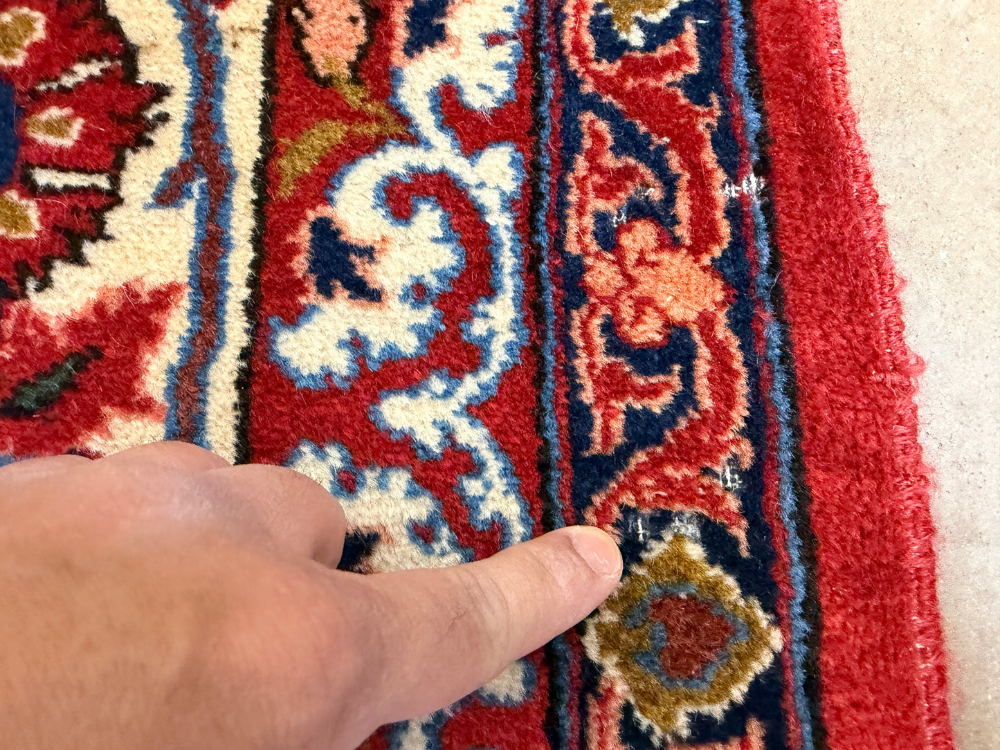 10’2”x14’2” Very Fine Vintage Hand-Knotted Wool Isfahan Persian Rug 10x14 Red All-Over Handmade Carpet