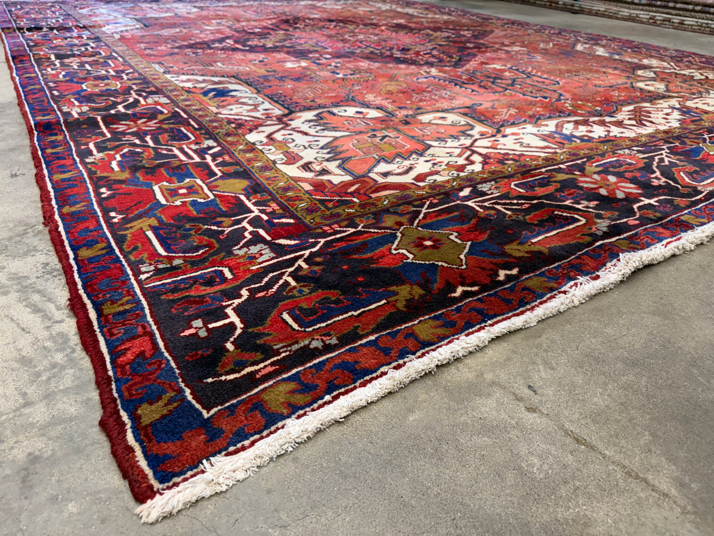 Hand-Knotted Persian Heriz Rug - 9’3”x12’2”