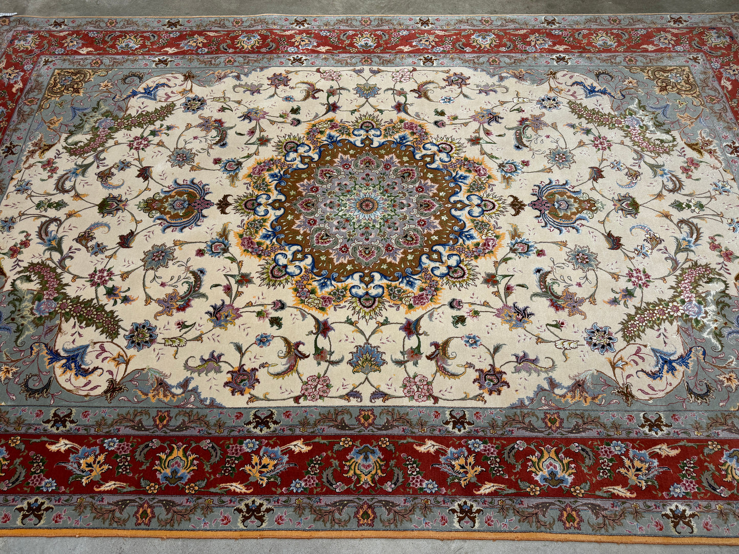 Hand-Knotted 70 Raj Persian Tabriz Rug - 6’6”x10’4”