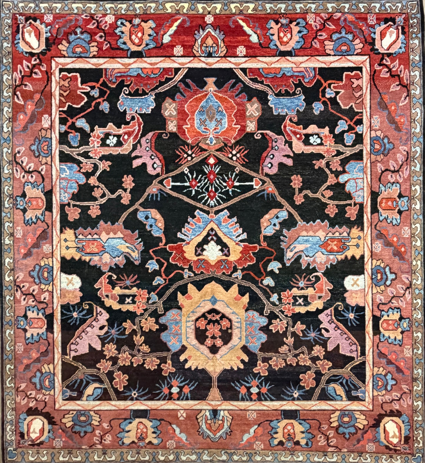 Hand-knotted Oushak Rug - 11’x12’