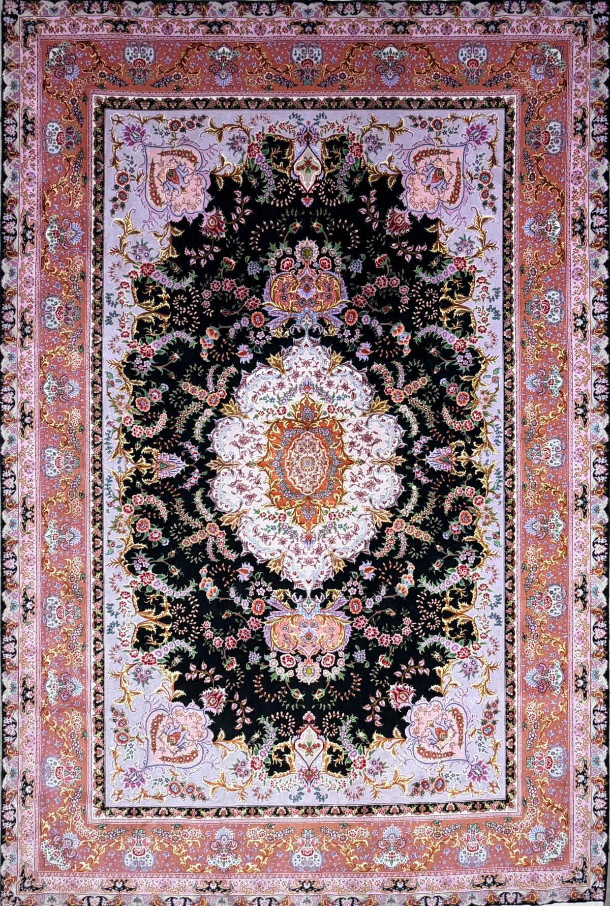 Hand-Knotted 80 Raj Persian Tabriz Rug - Signed Benam - 6’8”x10’