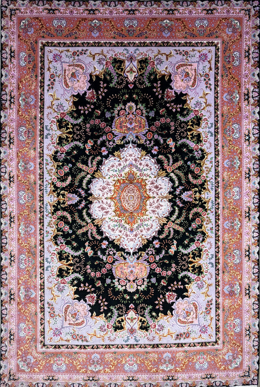 Hand-Knotted 80 Raj Persian Tabriz Rug - Signed Benam - 6’8”x10’