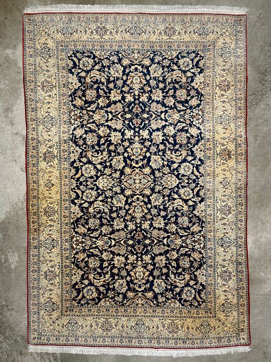 Antique Hand-Knotted Persian Nain Rug - 5’3”x8’