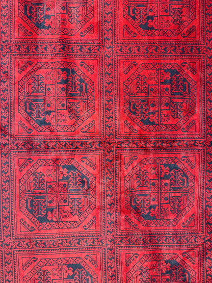 10’x14’ Hand-Knotted Wool Afghan Khalmohammadi Rug 10x14 Red All-Over Handmade Carpet