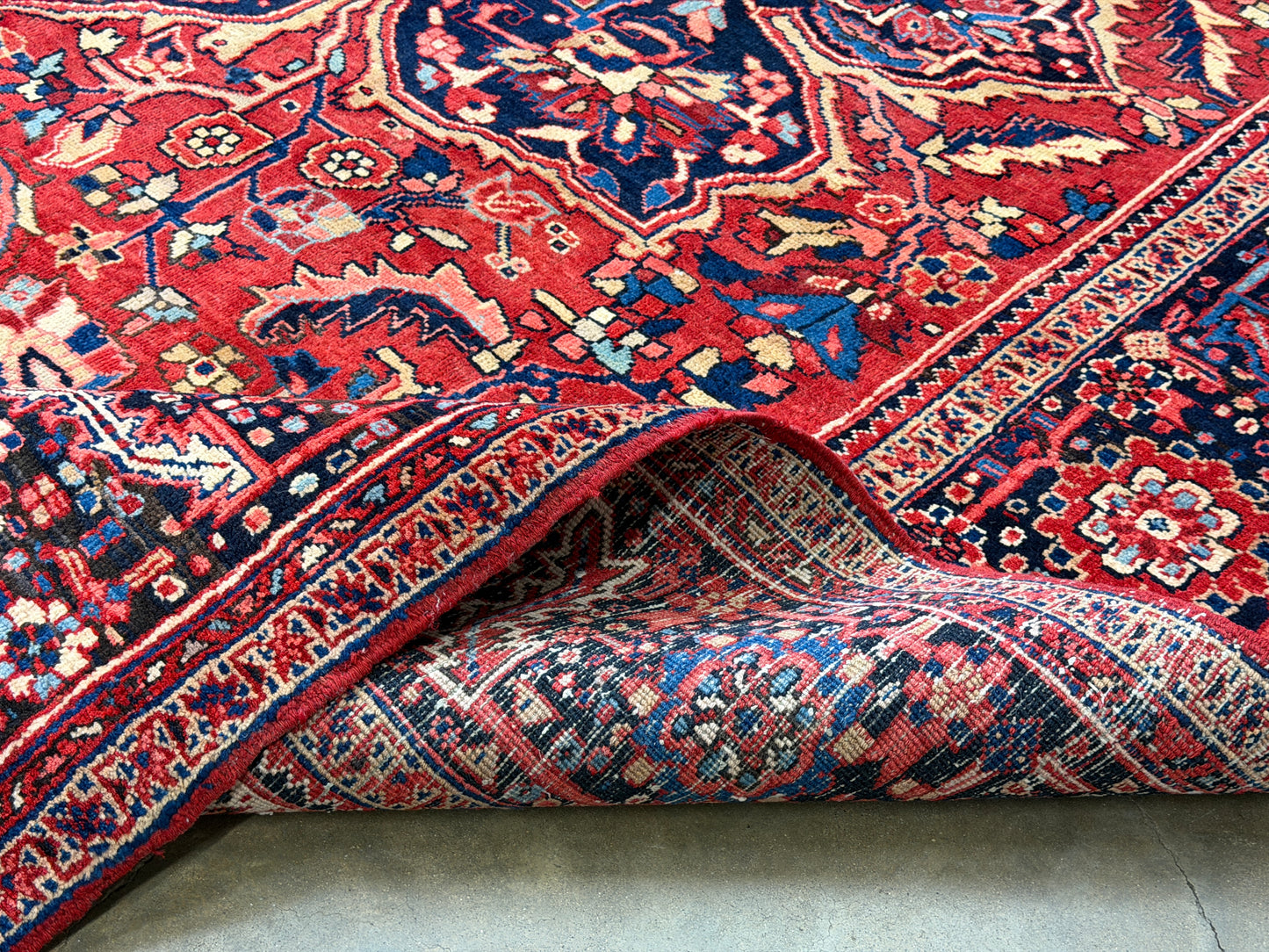 Hand-Knotted Persian Heriz Rug - 9’6”x12’9”